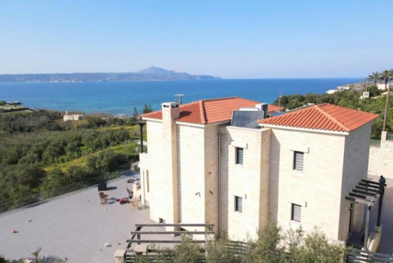 Kera bei Kalyves Luxuriöses Steinhaus mit Hamam, Pool und Meerblick Haus kaufen